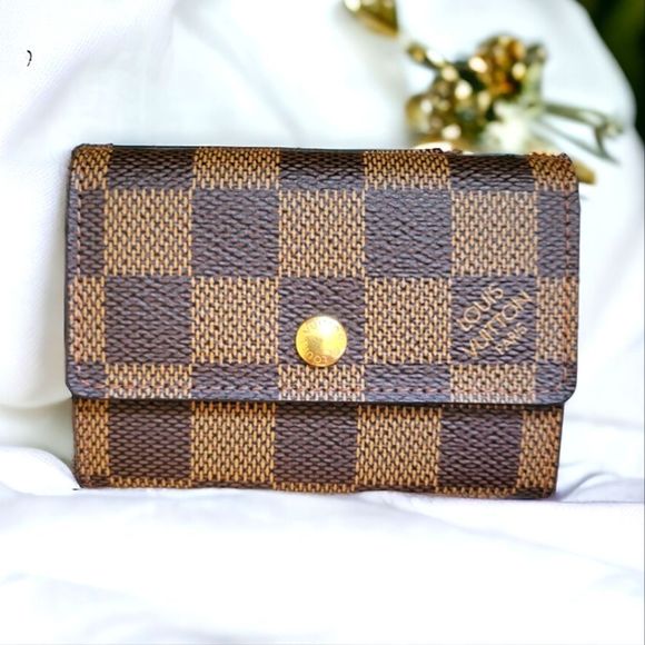 Louis Vuitton Handbags - LOUIS VUITTON Porte Monnaie Plat Damier Coin Case Ebene Damier Canvas